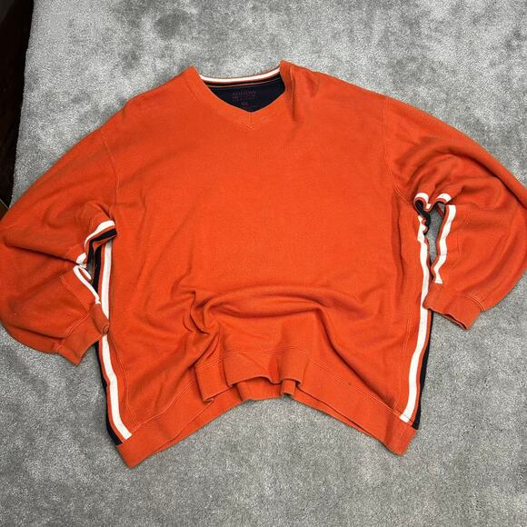 Y2K Baggy Orange Striped Sweater Men's Size XL Skater 2000s jnco Southpole - Picture 1 of 5